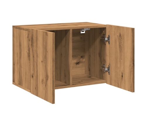 Mueble para TV de pared roble artesanal 60x30x41 cm