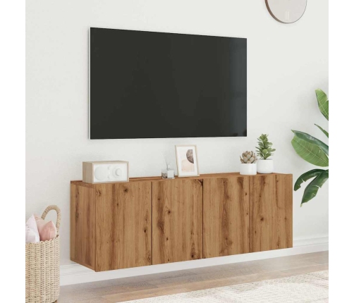 Muebles para TV de pared 2 unidades roble artesanal 60x30x41 cm