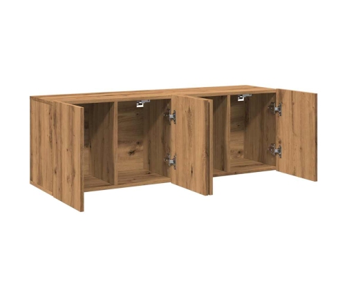 Muebles para TV de pared 2 unidades roble artesanal 60x30x41 cm