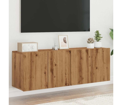 Muebles para TV de pared 2 unidades roble artesanal 60x30x41 cm