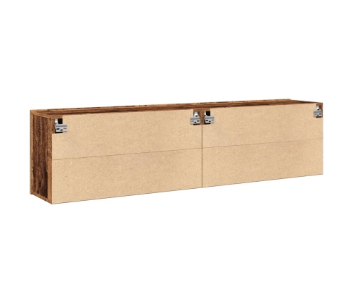 Muebles de TV de pared 2 uds madera envejecida 80x30x41 cm