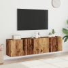 Muebles de TV de pared 2 uds madera envejecida 80x30x41 cm