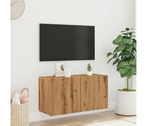 Mueble de TV de pared roble artisian 80x30x41 cm