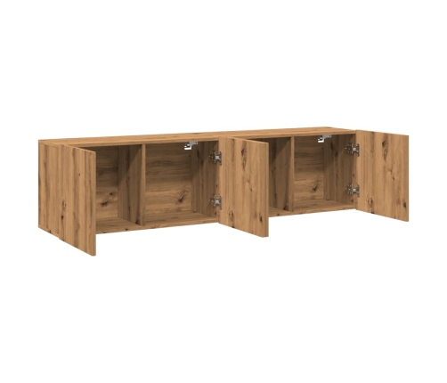 Muebles de TV de pared 2 unidades roble artisian 80x30x41 cm