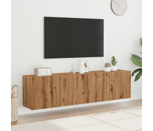 Muebles de TV de pared 2 unidades roble artisian 80x30x41 cm