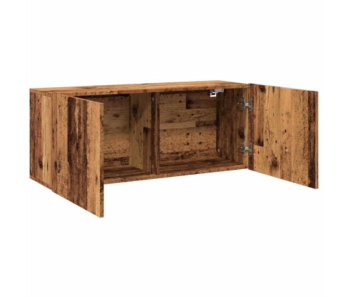 Mueble de TV de pared madera envejecida 100x30x41 cm