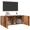 Mueble de TV de pared madera envejecida 100x30x41 cm