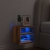 Mueble de TV de pared con luces LED envejecida 30x28,5x30 cm