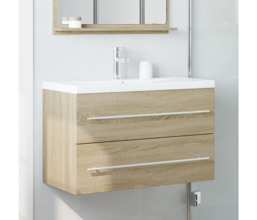 Armario para lavabo aglomerado madera envejecida 80x38,5x48 cm