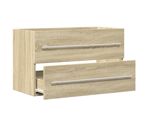 Armario para lavabo aglomerado madera envejecida 80x38,5x48 cm