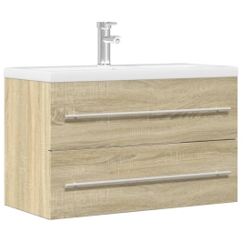 Armario para lavabo aglomerado madera envejecida 80x38,5x48 cm