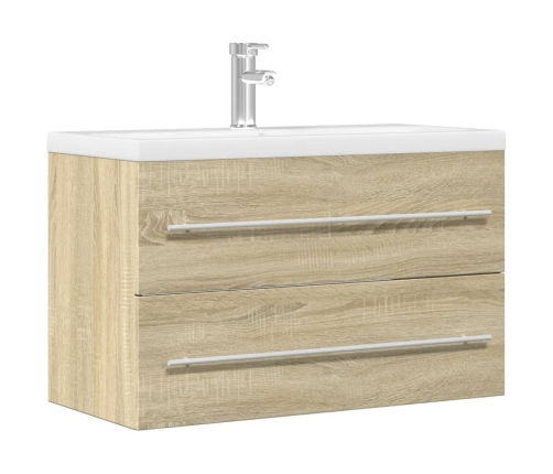 Armario para lavabo aglomerado madera envejecida 80x38,5x48 cm