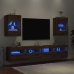 Muebles TV de pared luces LED 2 uds roble artisian 40x30x60,5cm