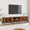 Mueble TV con cajón madera ingeniería envejecida 200x25x44 cm