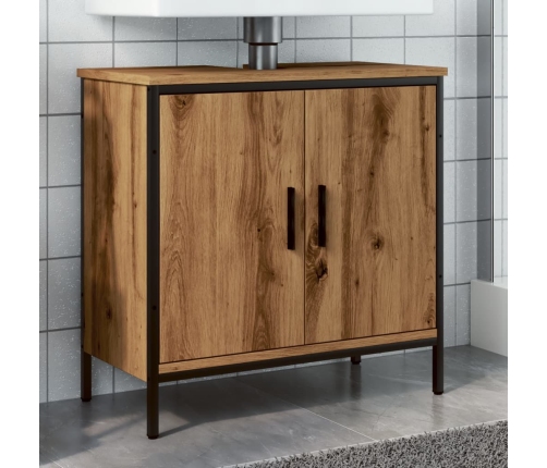 Armario lavabo baño madera ingeniería roble artisan 60x30x60 cm