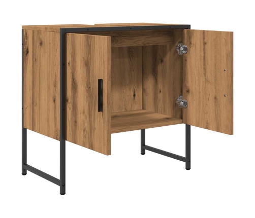 Mueble de lavabo de baño madera roble artisan 60x33x60 cm