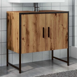 Mueble de lavabo de baño madera roble artisan 60x33x60 cm