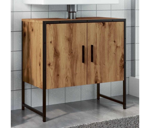 Mueble de lavabo de baño madera roble artisan 60x33x60 cm