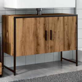 Mueble de lavabo madera de ingeniería roble artisan 80x33x60 cm