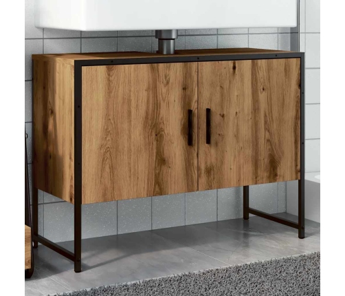 Mueble de lavabo madera de ingeniería roble artisan 80x33x60 cm