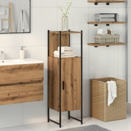 Armario de baño madera ingeniería roble artisan 33x33x120,5 cm