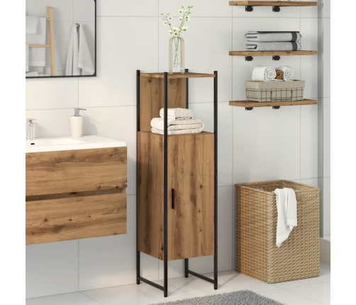 Armario de baño madera ingeniería roble artisan 33x33x120,5 cm