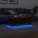 Mesa de centro con luces LED madera envejecida 90x50x40 cm