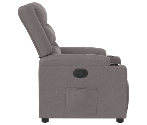 Sillón reclinable de tela gris taupe