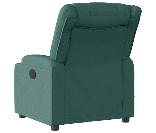 Sillón de masaje reclinable de tela verde oscuro