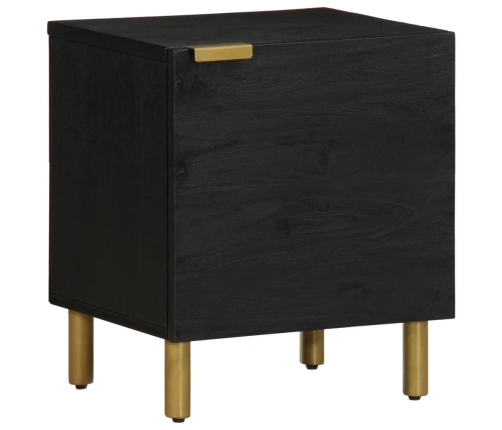 Mesitas de noche 2 uds madera maciza de mango negro 40x33x46 cm