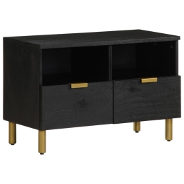 Mueble de TV madera de ingeniería negro 70x33x46 cm