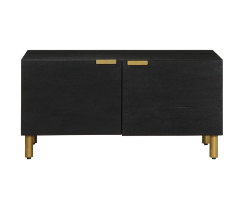 Mesa de centro madera contrachapada negro 80x50x40 cm