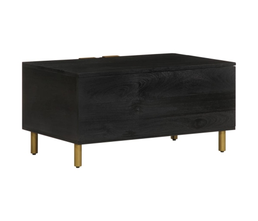 Mesa de centro madera contrachapada negro 80x50x40 cm