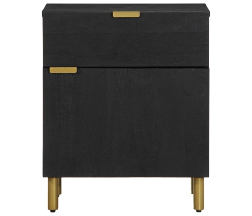 Mesita de noche madera de ingeniería negra 50x33x60 cm
