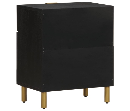 Mesita de noche madera de ingeniería negra 50x33x60 cm