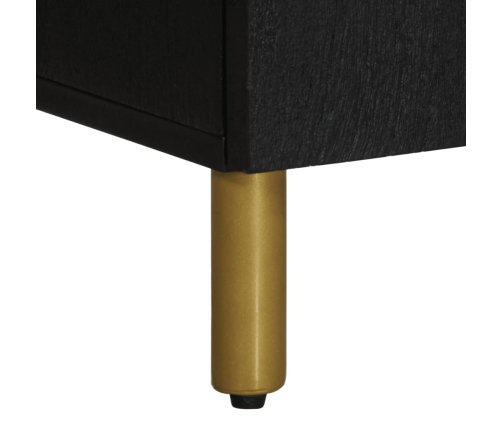 Mesita de noche madera de ingeniería negra 50x33x60 cm