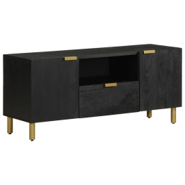 Mueble de TV madera de ingeniería negro 105x33x46 cm