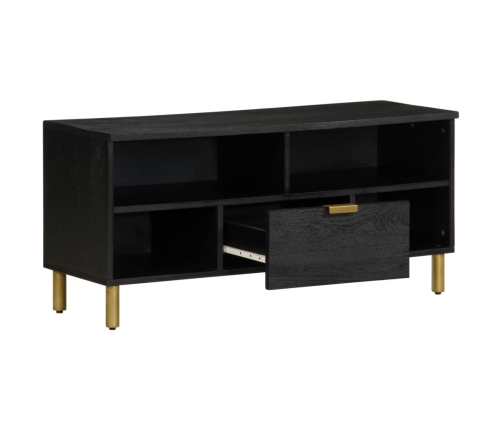 Mueble de TV madera de ingeniería negro 100x33x46 cm