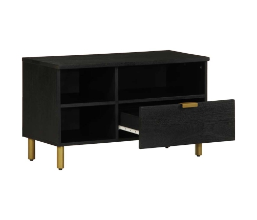 Mueble de TV madera de ingeniería negro 80x33x46 cm