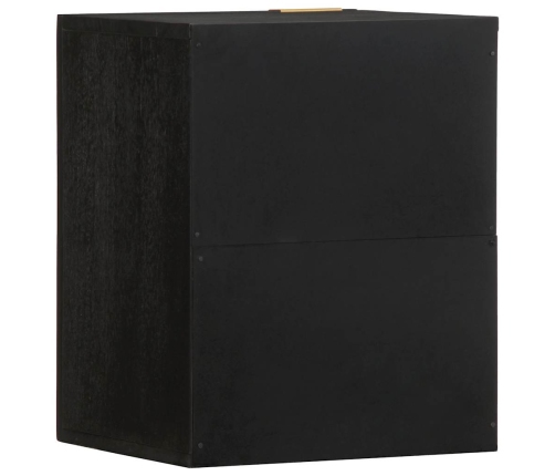 Mueble de baño colgante madera de ingeniería negro 38x33x48 cm