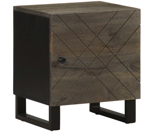 Mesita de noche de madera maciza de mango negra 40x33x46 cm