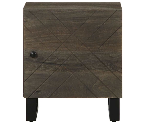 Mesita de noche de madera maciza de mango negra 40x33x46 cm