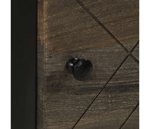 Mesita de noche de madera maciza de mango negra 40x33x46 cm