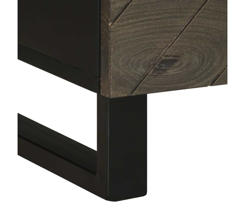 Mesita de noche de madera maciza de mango negra 40x33x46 cm