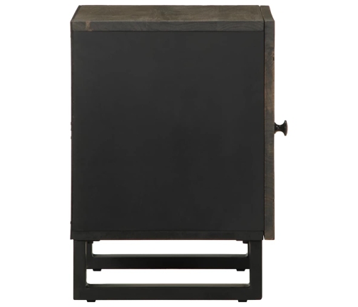 Mesitas de noche 2 uds madera maciza de mango negro 40x33x46 cm