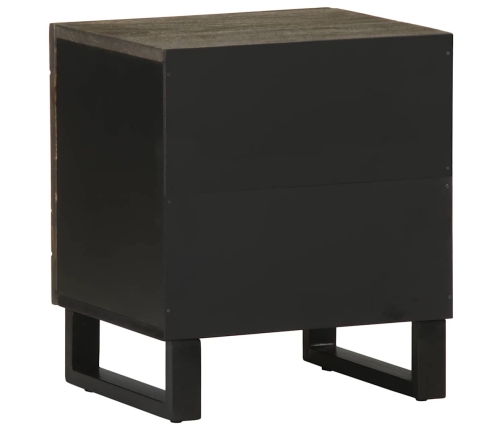 Mesitas de noche 2 uds madera maciza de mango negro 40x33x46 cm