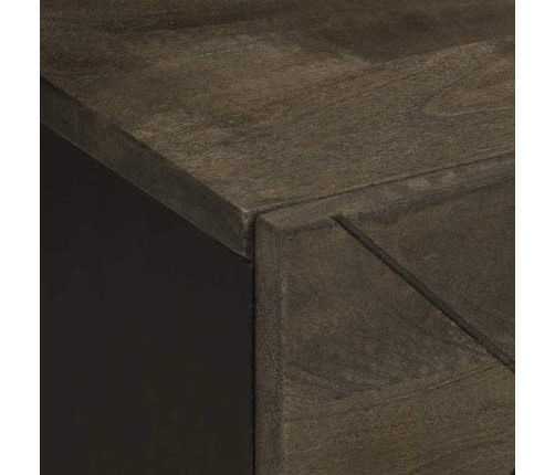 Mesita de noche de madera maciza de mango negra 40x33x46 cm