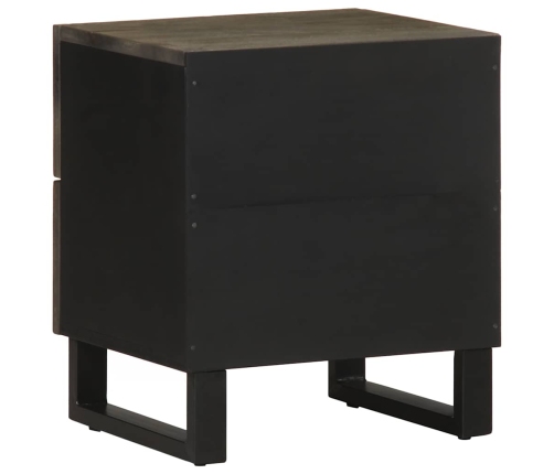 Mesitas de noche 2 uds madera maciza de mango negro 40x33x46 cm