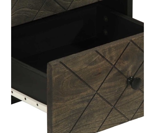 Mesitas de noche 2 uds madera maciza de mango negro 40x33x46 cm