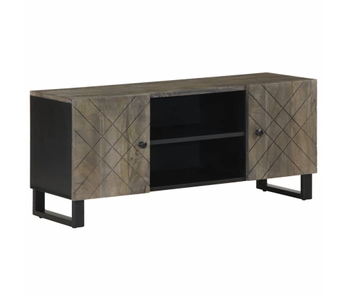 Mueble de TV madera maciza de mango negro 105x33x46 cm